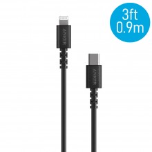 Anker A8612 PowerLine 3ft Select USB-C to Lightning Connector Cable - Black (0.9M)