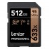 Lexar 633X Professional 512GB V30 U3 SDHCâ„¢/SDXCâ„¢ UHS-I Memory Cards (up to 95MB/s read, Write 45MB/s)