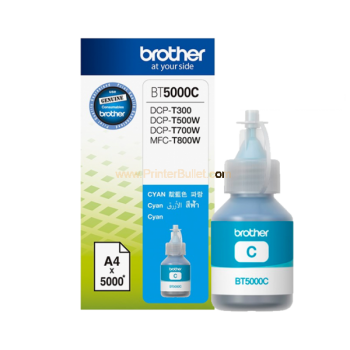 Brother BT-5000C Original Cyan Refill Ink Tank Bottle - 5,000 pages Compatible Model HL-T4000DW, DCP-T300, T310, T500W, T510W, T700W, T710W, T810W, MFC-T800W , T910D, T4500DW