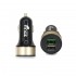 InnozÂ® XQ2 2-Port Quick Charge 3.0 USB Car Charger - Black-Gold