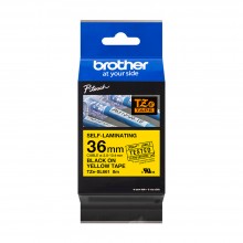 Brother TZe-SL661 Genuine Self Laminating Label, 36mm Black on Yellow