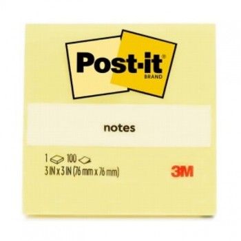 3M 654 Post It Notes / Sticky Notes 3&quot; x 3&quot; (1 pad = 100 sheets)