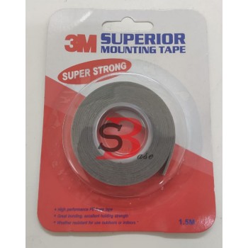 3M PE Mounting Tape 12mm x 1.5m (Grey) (superior mounting Tape)