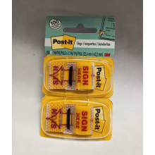 3M Post It Tape Flag " SIGN HERE " - Twin Pack( 680-SH2)