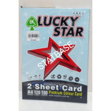 LUCKY STAR A4 120gsm (2 SHEET CARD) - (LIGHT COLOUR) PREMIUM COLOUR PAPER  (100's/Pack) - Blue