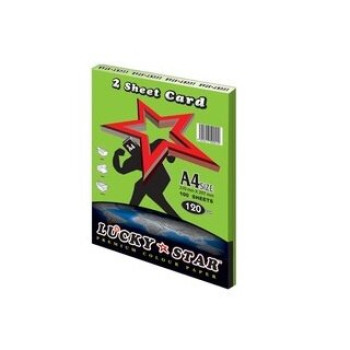 LUCKY STAR A4 120gsm (2 SHEET CARD) - (CYBER COLOUR) PREMIUM COLOUR PAPER  (100's/Pack) - Cyber Green