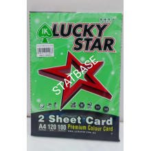 LUCKY STAR A4 120gsm (2 SHEET CARD) - (DARK COLOUR) PREMIUM COLOUR PAPER  (100's/Pack) - Dark Green