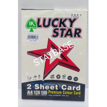 LUCKY STAR A4 120gsm (2 SHEET CARD) - (LIGHT COLOUR) PREMIUM COLOUR PAPER  (100's/Pack) - Ivory