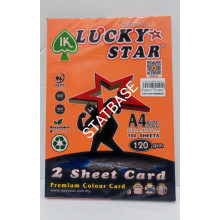 LUCKY STAR A4 120gsm (2 SHEET CARD) - (DARK COLOUR) PREMIUM COLOUR PAPER  (100's/Pack) - Orange