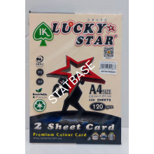 LUCKY STAR A4 120gsm (2 SHEET CARD) - (LIGHT COLOUR) PREMIUM COLOUR PAPER  (100's/Pack) - Peach