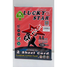 LUCKY STAR A4 120gsm (2 SHEET CARD) - (DARK COLOUR) PREMIUM COLOUR PAPER  (100's/Pack) - Red