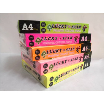 LUCKY STAR A4 80gsm (CYBER COLOUR) PREMIUM COLOUR PAPER  - 450's/Pack