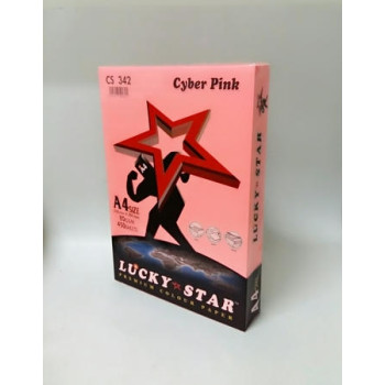 LUCKY STAR A4 PREMIUM COLOUR PAPER 80gsm ( CYBER COLOUR ) - Cyber Pink