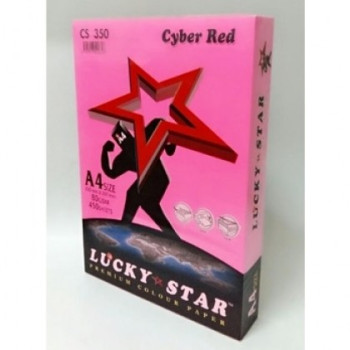 LUCKY STAR A4 PREMIUM COLOUR PAPER 80gsm ( CYBER COLOUR ) - Cyber Red