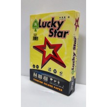 LUCKY STAR A4 PREMIUM COLOUR PAPER 80gsm ( DARK COLORS ) - Lemon