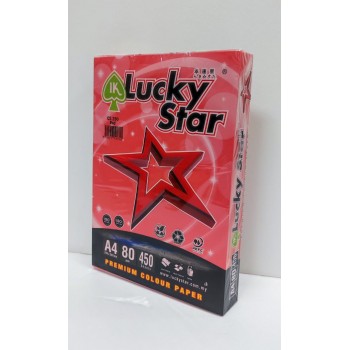 LUCKY STAR A4 PREMIUM COLOUR PAPER 80gsm ( DARK COLORS ) - Red