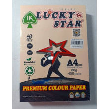 LUCKY STAR A4 PREMIUM COLOUR PAPER 80gsm ( LIGHT COLOURS ) - Peach