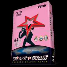 LUCKY STAR A4 PREMIUM COLOUR PAPER 80gsm ( LIGHT COLOURS ) - Pink