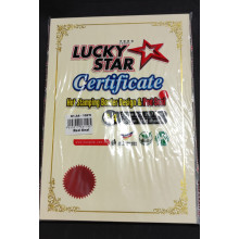 Lucky Star - A4 Certificate Paper / Kertas Sijil With Border Design & Red Common Seal (160gsm) - 100's/Pack (Left)