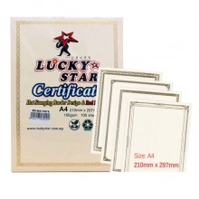 Lucky Star A4 Certificate Paper / Kertas Sijil With Border Design (160gsm) - 100's/Pack