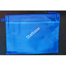 A4 Zip Bag File Folder Double Layer /  Document Zipper Bag - Blue