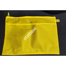 A4 Zip Bag File Folder Double Layer /  Document Zipper Bag - Yellow