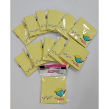 Aopai 3 " x 3" Sticky Notes - 100 Sheets (Yellow) - [ 12 Pads @ Pkt]