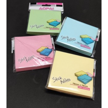 Sticky Notes Pad 3 Inci x 3 Inci / Memo Sticky Note /  - 100 Sheets @Pad - (Aopai)