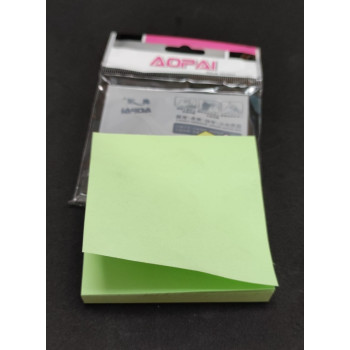 Sticky Notes Pad 3 Inci x 3 Inci / Memo Sticky Note /  - 100 Sheets @Pad - Green (Aopai)