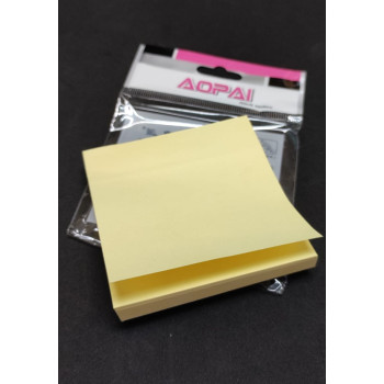 Sticky Notes Pad 3 Inci x 3 Inci / Memo Sticky Note /  - 100 Sheets @Pad - Yellow (Aopai)