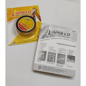 Apollo Double Sided (Foam) Tape (Black) - 24mm x1m (Black)