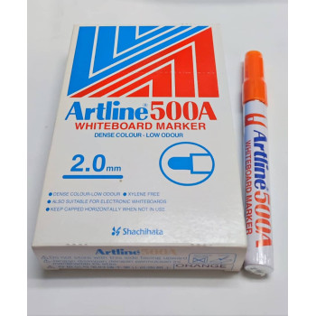 (Original) - (12pcs/Box) - Artline 500A Whiteboard Marker 2.0mm - (Orange)