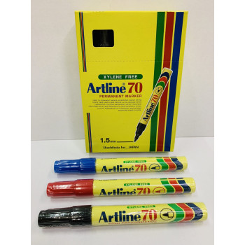 (Original) - (12pcs/Box) - Artline 70 Permanent Marker (1.5mm) - Black /Blue / Red