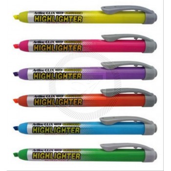 Artline Clix Retractable Highlighter (EK-63) - Fluorescent Colour