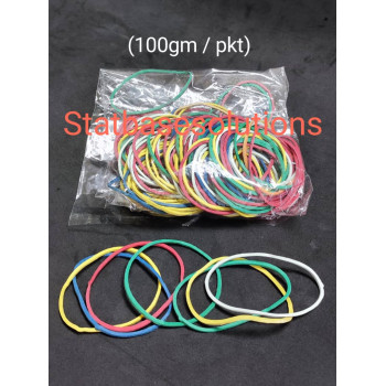 (100gm / Pkt) - Assorted Colour Rubber Band (6") / Gelang Getah Pelbagai Warna (6" )