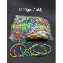 (200gm / Pkt) - Assorted Colour Rubber Band (6") / Gelang Getah Pelbagai Warna (6" )