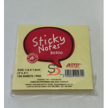 Astar 30300 Sticky Note 3”x3” (100’s)