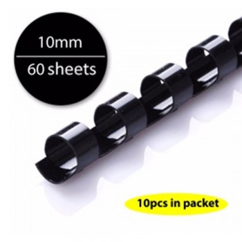 10 pcs - 10MM Black Plastic Binding Comb (Binding Up To 60 Sheets) -10pcs / Pack