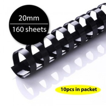 10 pcs - 20MM Black Plastic Binding Comb (Binding Up To 160 Sheets) -10pcs / Pack