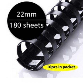 10pcs - 22MM Black Plastic Binding Comb (Binding Up To 180 Sheets) -10pcs / Pack