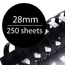 10 pcs - 28MM Black Plastic Binding Comb (Binding Up To 250 Sheets) -10pcs / Pack