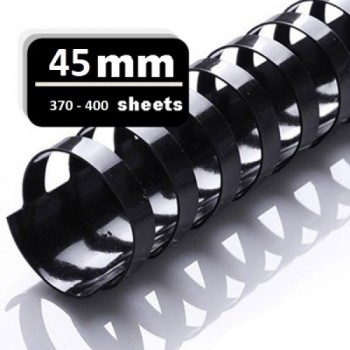 10 pcs - 45MM Black Plastic Binding Comb (Binding Up To 400 Sheets) -10pcs / Pack