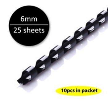 10 pcs - 6MM Black Plastic Binding Comb (Binding Up To 25 Sheets) -10pcs / Pack