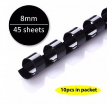 10 pcs - 8MM Black Plastic Binding Comb (Binding Up To 45 Sheets) -10pcs / Pack