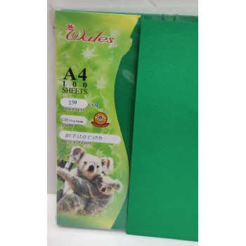 A4 230gsm Buffalo Card / Binding Cover Paper Card  (210mm x 297mm ) - (100's @ Pack) -Deep Green