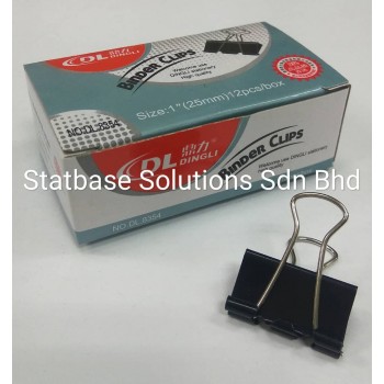 Binder Clip / Double Clip 25mm (1&quot;) - Ding Li Binder Clip - DL.8354  (12pcs/Box)