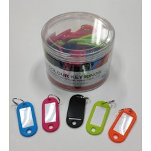 Color Key chain / Plastic Key Holder Tag Label Keys (tag key ring kunci plastik) - [50pcs/Drum] - DL054