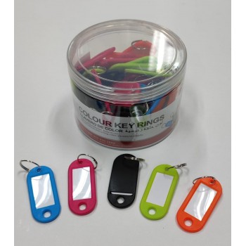 Color Key chain / Plastic Key Holder Tag Label Keys (tag key ring kunci plastik) - [50pcs/Drum] - DL054