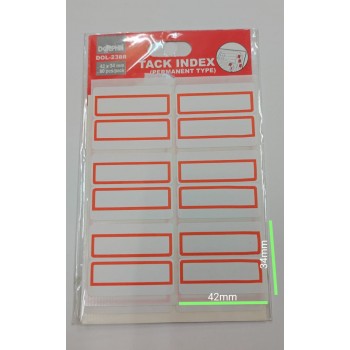 Dolphin Permanent Paper Label Tack Index - DOL-23BR (42 x 34mm) - 60pcs/Pack