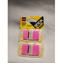 Deli  Index Tabs (Single Colour) -A10001  (44 X 25mm) / ( 2x50's) - Pink/White